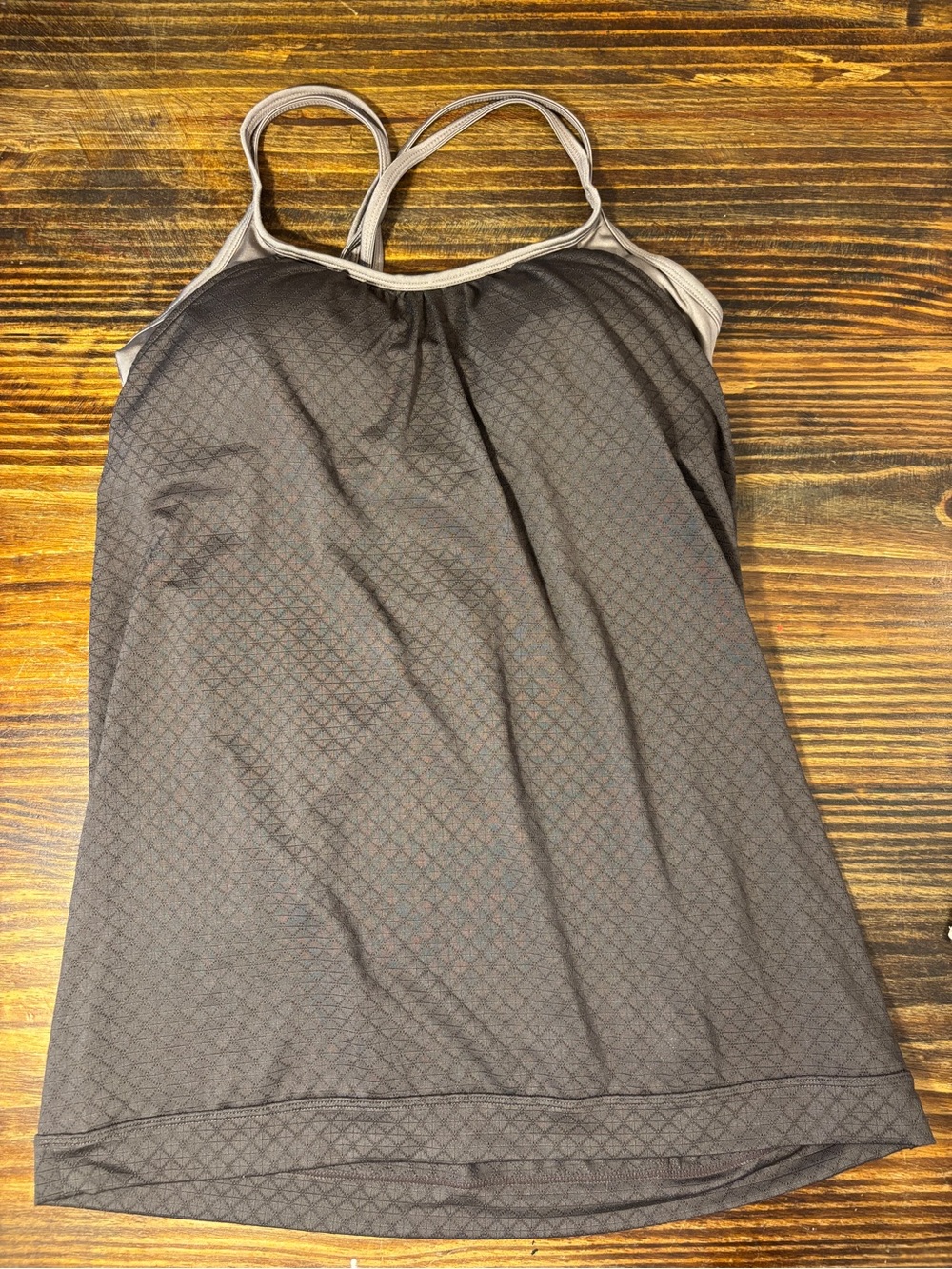 Athleta BuiltIn Bra Tank Top Women’s Medium Brown Textured Athletic Workout